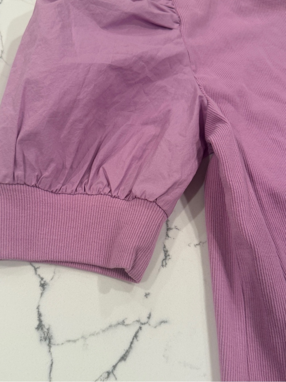 LOFT Lilac Button-Front Ribbed Top size medium - Picture 5 of 5